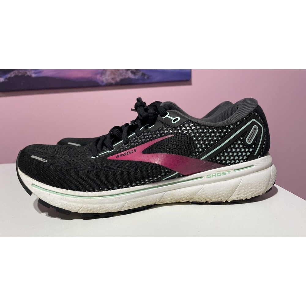 Brooks Sneakers Ghost 14 Womens 11 Black Pink Athletic Gym‎ Running Shoes